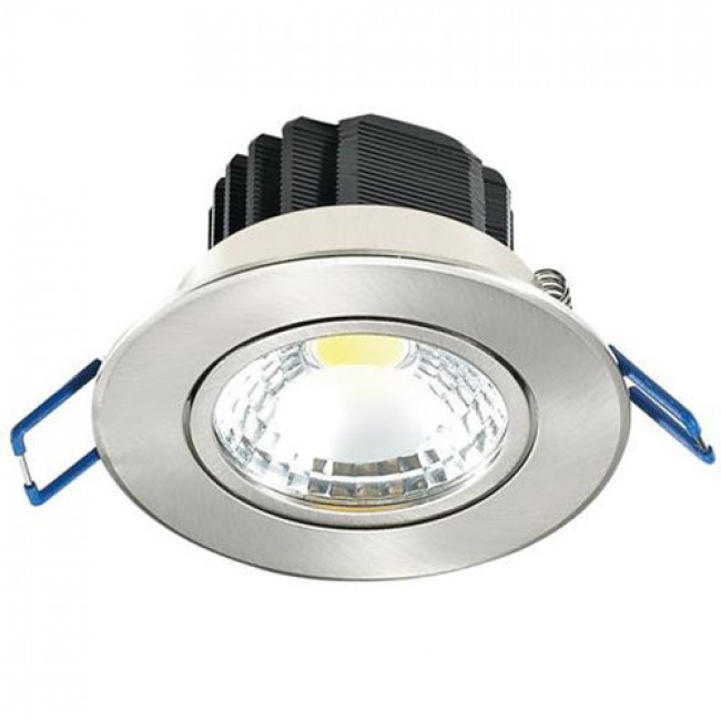 LED Spot - Inbouwspot - Lila - Rond 5W - Warm Wit 2700K - Mat Chroom Aluminium - Kantelbaar Ø83mm