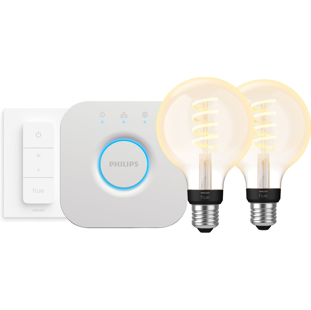 Philips Hue Filament White Ambiance Globe 2-Pack Startpakket