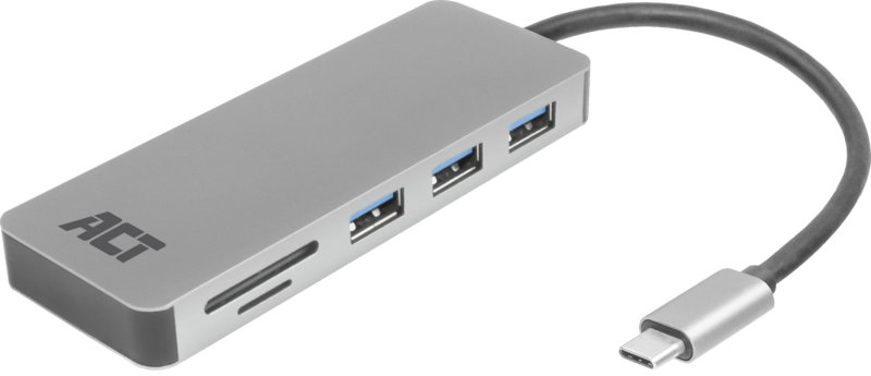 ACT USB-C 4-poorts usb hub met power delivery