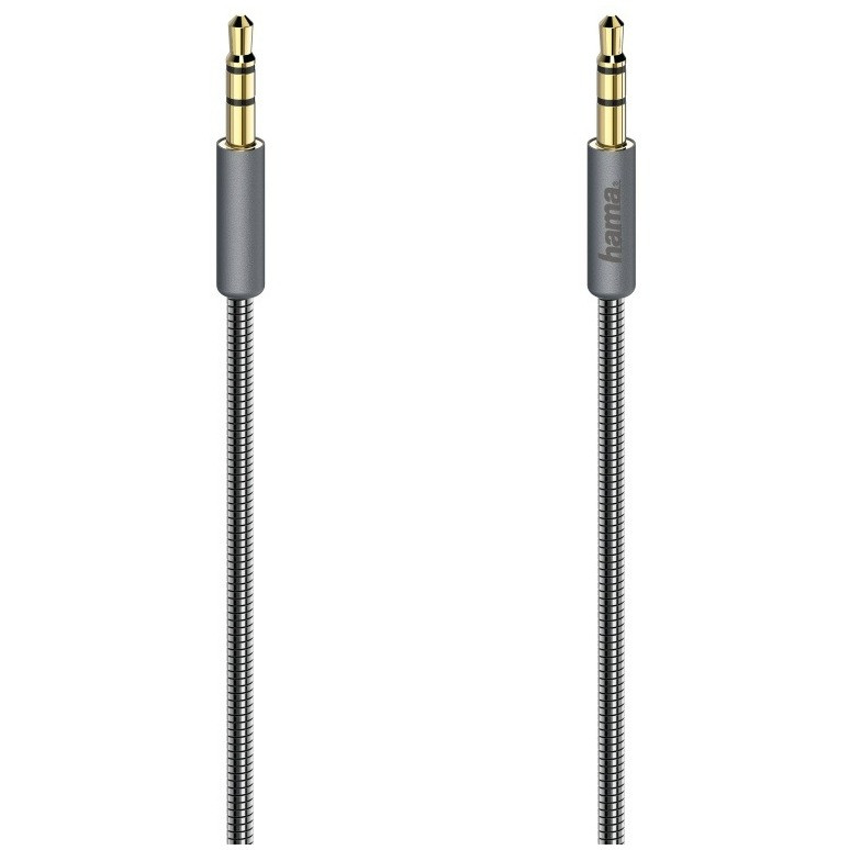 Hama Audiokabel Elite, 3,5-mm-jack-stereo - stereo, metaal, verguld, 0,75 m Mini jack kabel