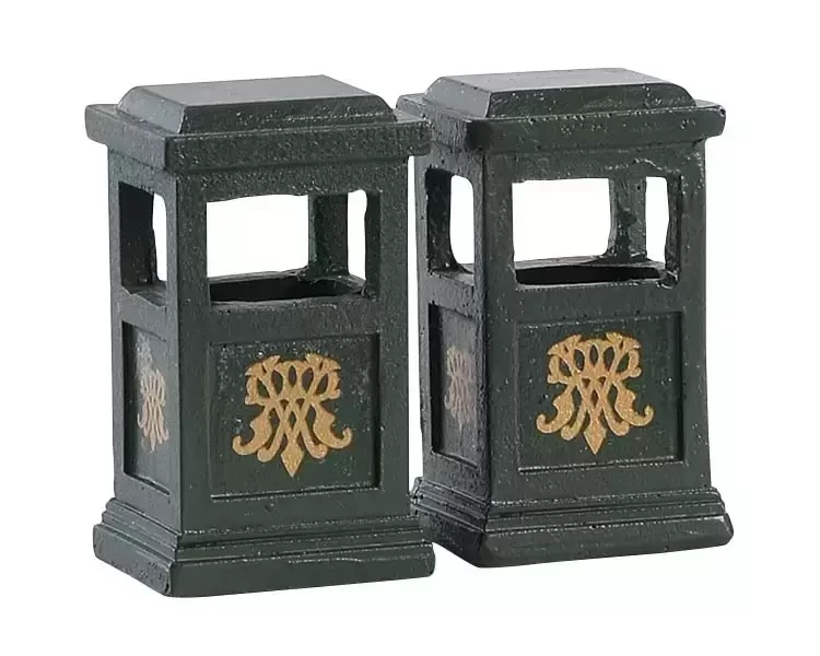 Lemax green trash can, set of 2