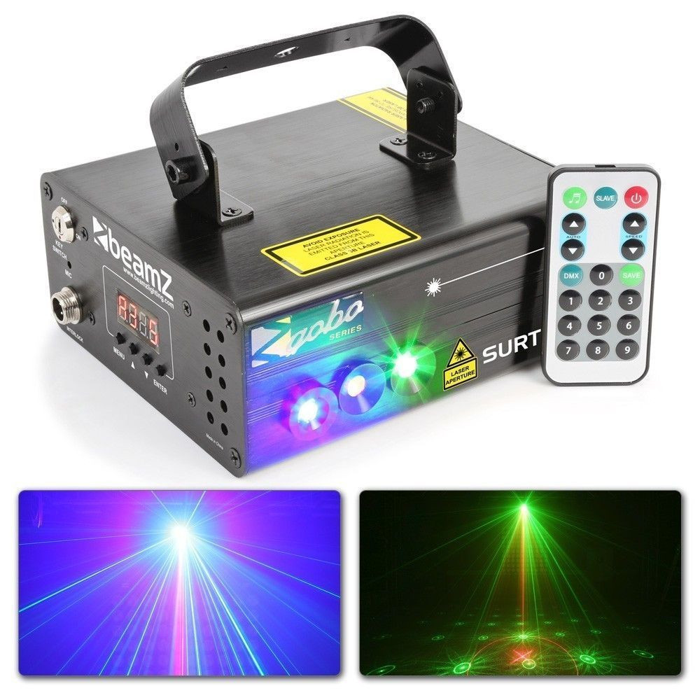 BeamZ Surtur II Dubbele Laser rood groen met Gobo en blauw LED effect