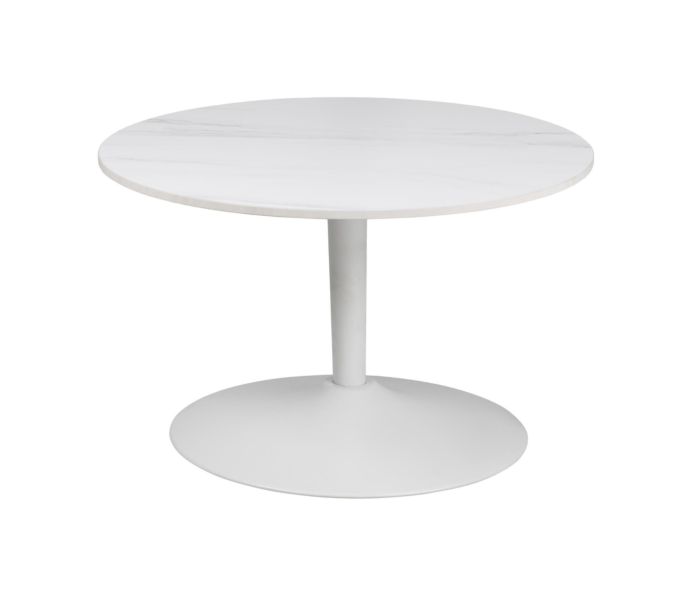 Bendt Ronde Salontafel Tempest Keramiek met marmerprint, 60cm - Wit