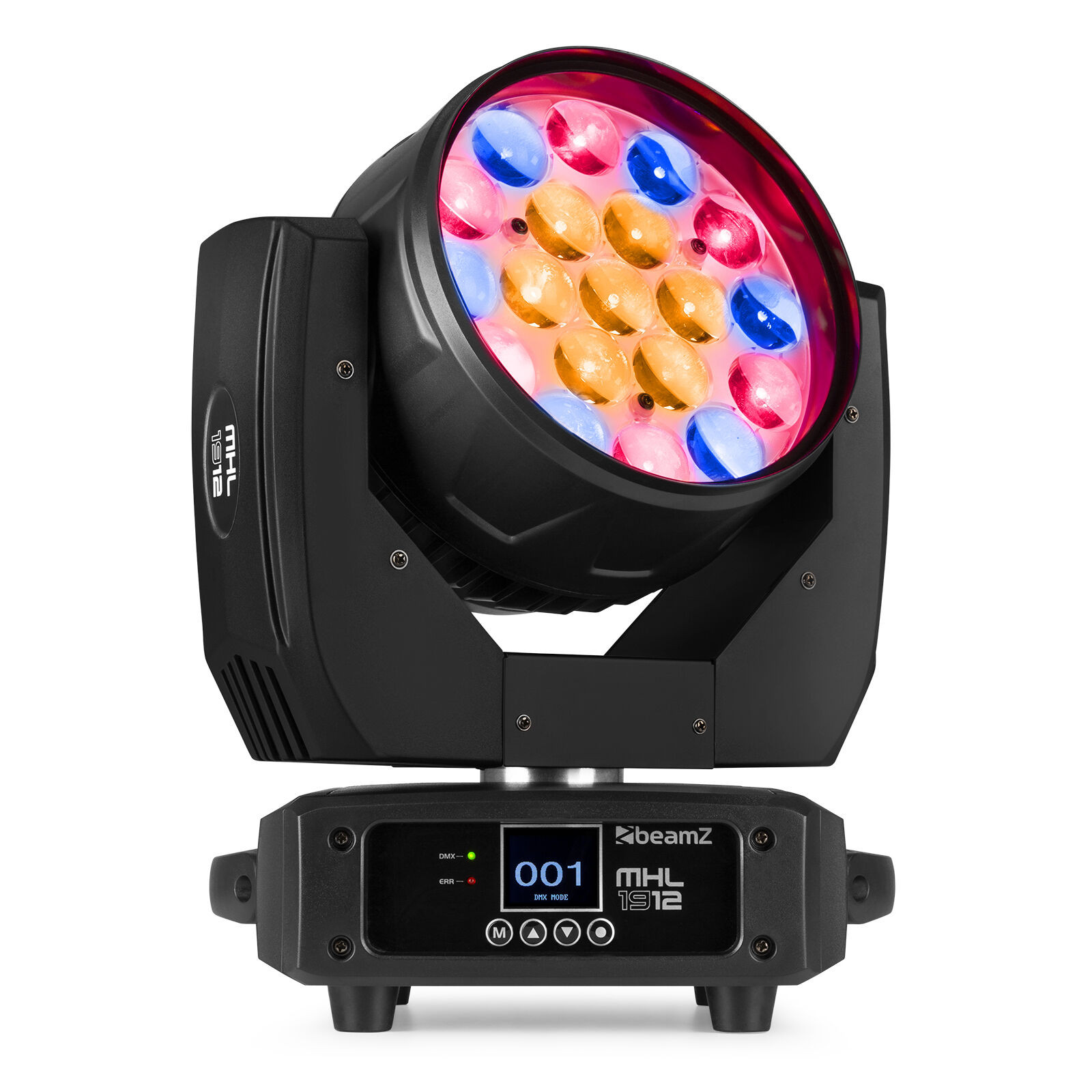 BeamZ MHL1912 wash moving head met 19x 12W LED&apos;s, zoom, 3 LED zones,