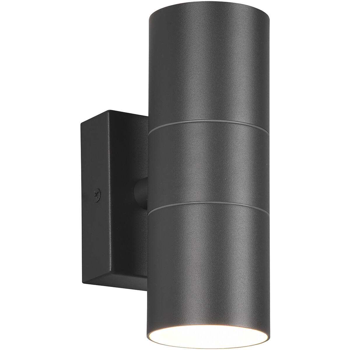 LED Tuinverlichting - Buitenlamp - Trion Lorida Up and Down - GU10 Fitting - Spatwaterdicht IP44 - Rond - Mat Antraciet - Aluminium