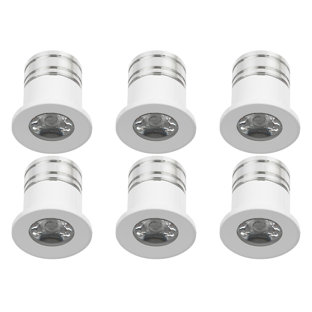 LED Veranda Spot Verlichting 6 Pack - Velvalux - 3W - Warm Wit 3000K - Inbouw - Rond - Mat Wit - Aluminium - Ø31mm