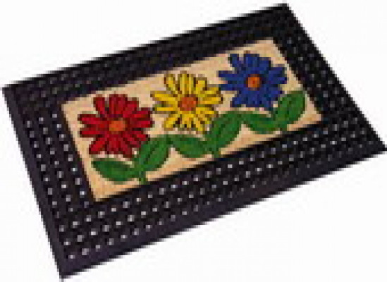 Deurmat Bloem rubber 40x60cm