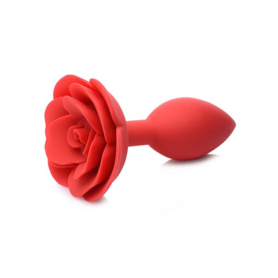 XR Brands Booty Bloom - Silicone Rose Anal Plug - Red