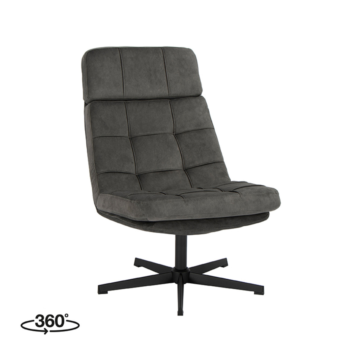 LABEL51 Fauteuil Alvar - Antraciet - Cosmo - Excl. Hocker