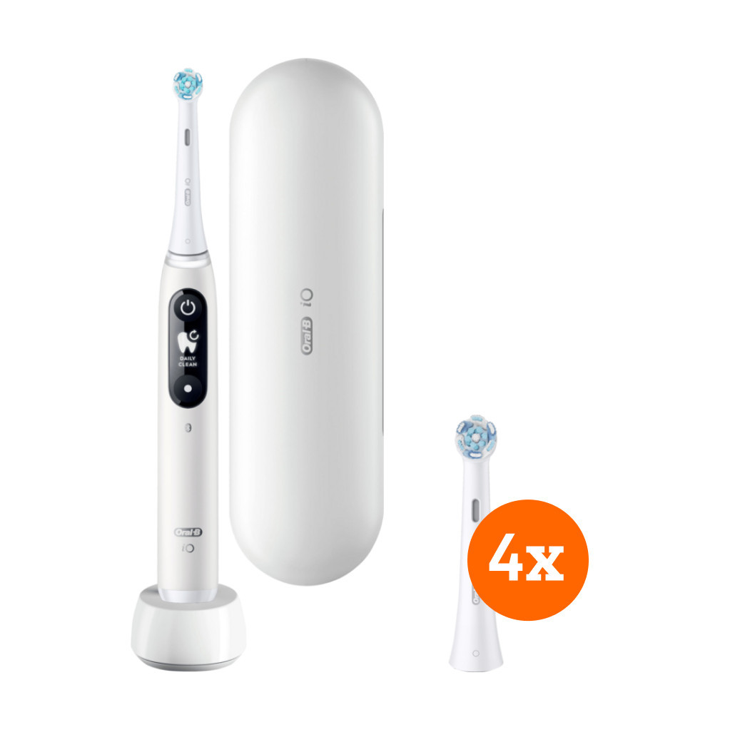 Oral-B iO Series 6 Wit + iO Ultimate Clean opzetborstels (4 stuks)