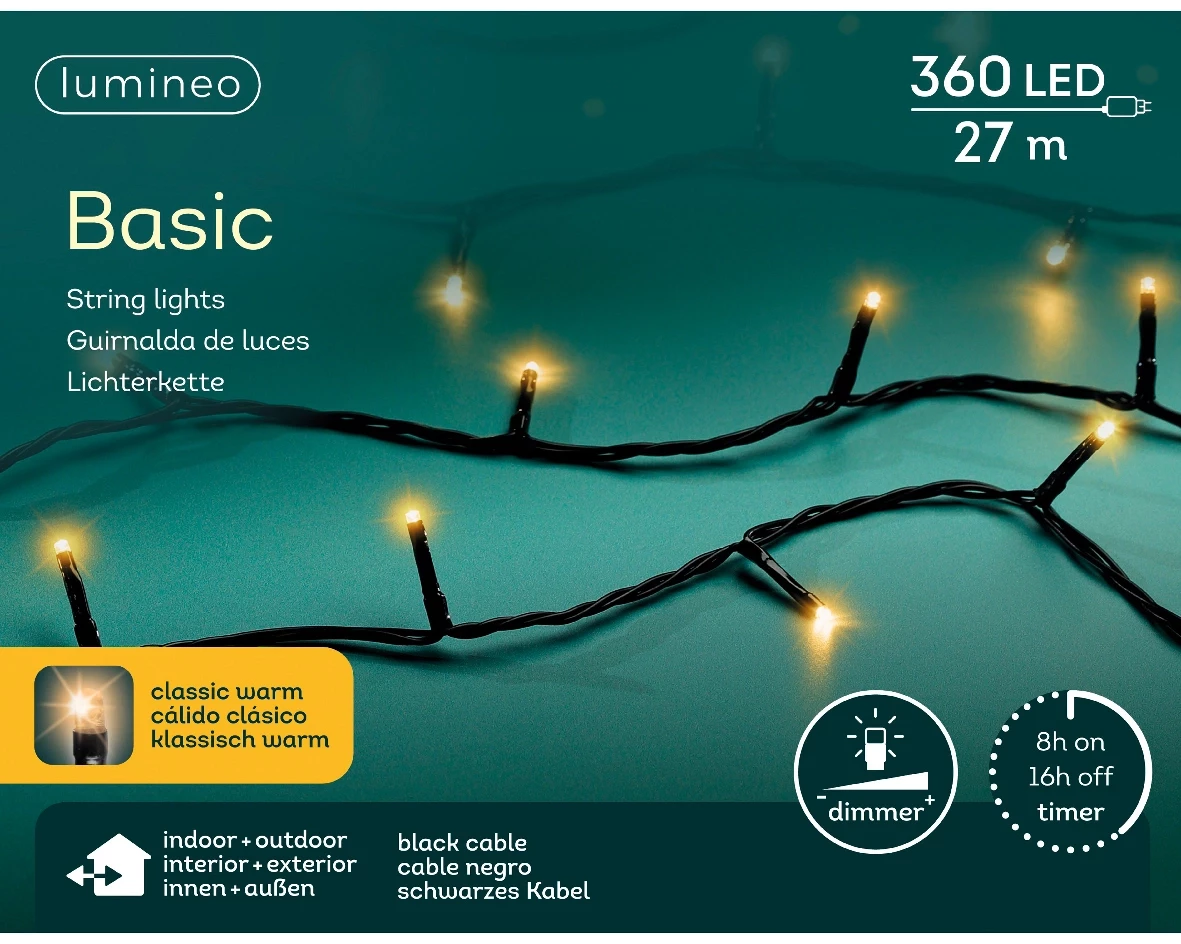 Lumineo basic Rice 360LED 27m klassiek warm