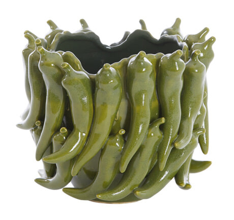 Light & Living Vaas 'Pepper' Keramiek, 20cm, kleur Donkergroen