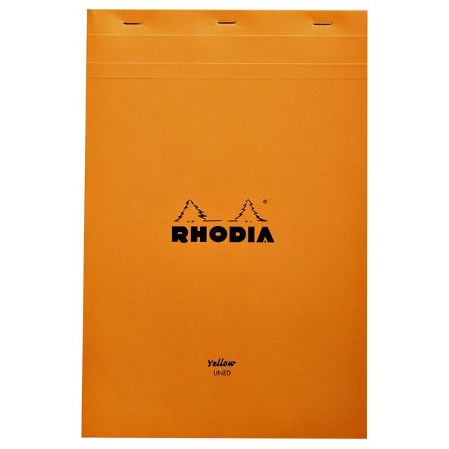 Schrijfblok Rhodia A4 80vel geel lijn | 5 stuks