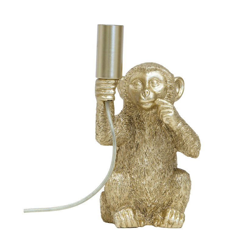 Light & Living Tafellamp Monkey 23cm - Mat Goud