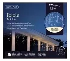 Lumineo icicle twinkle 175led 7.5m warm wit