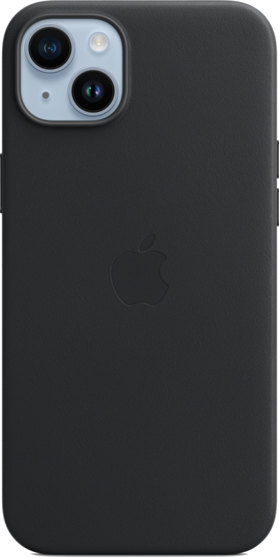 Apple iPhone 14 Plus Back Cover met MagSafe Leer Middernacht