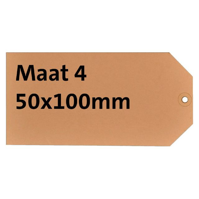 Label karton nr4 200gr 50x100mm chamois 1000stuks