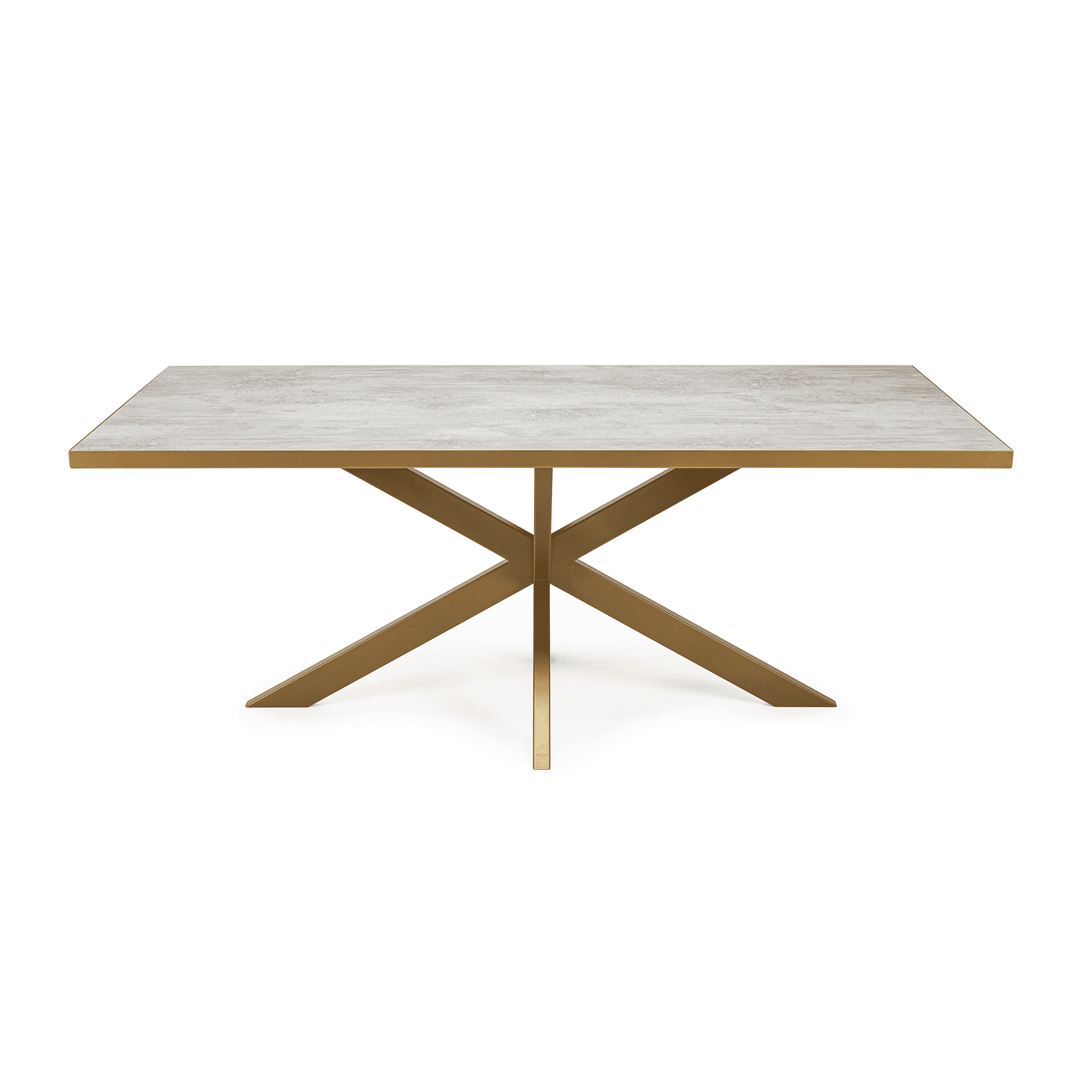 Stalux Eettafel Gijs - goud / beton