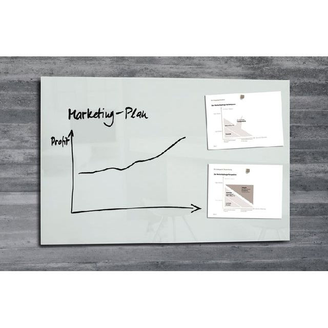 Glasbord sigel magnetisch 1000x650x15mm wit