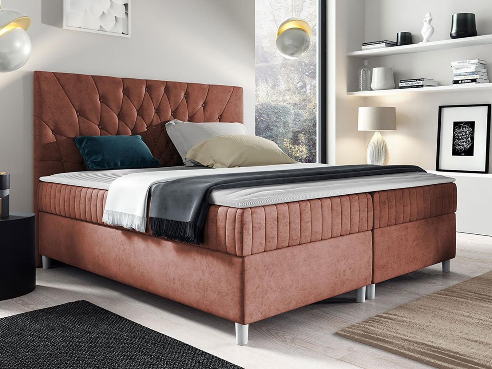 Boxspring PRODIGY 160x200 cm vintage bruin