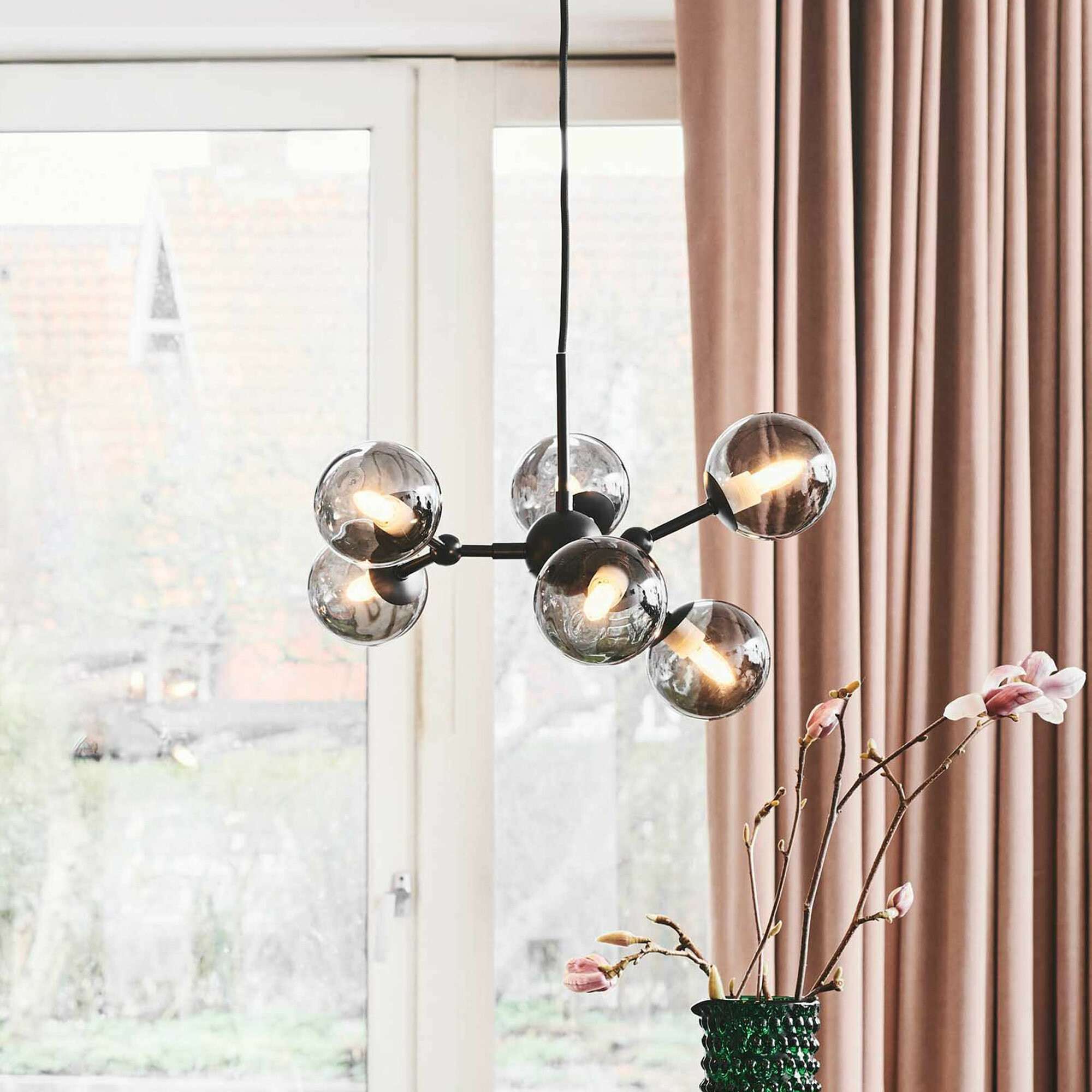 Halo Design Hanglamp ATOM - Zwart / Smoke