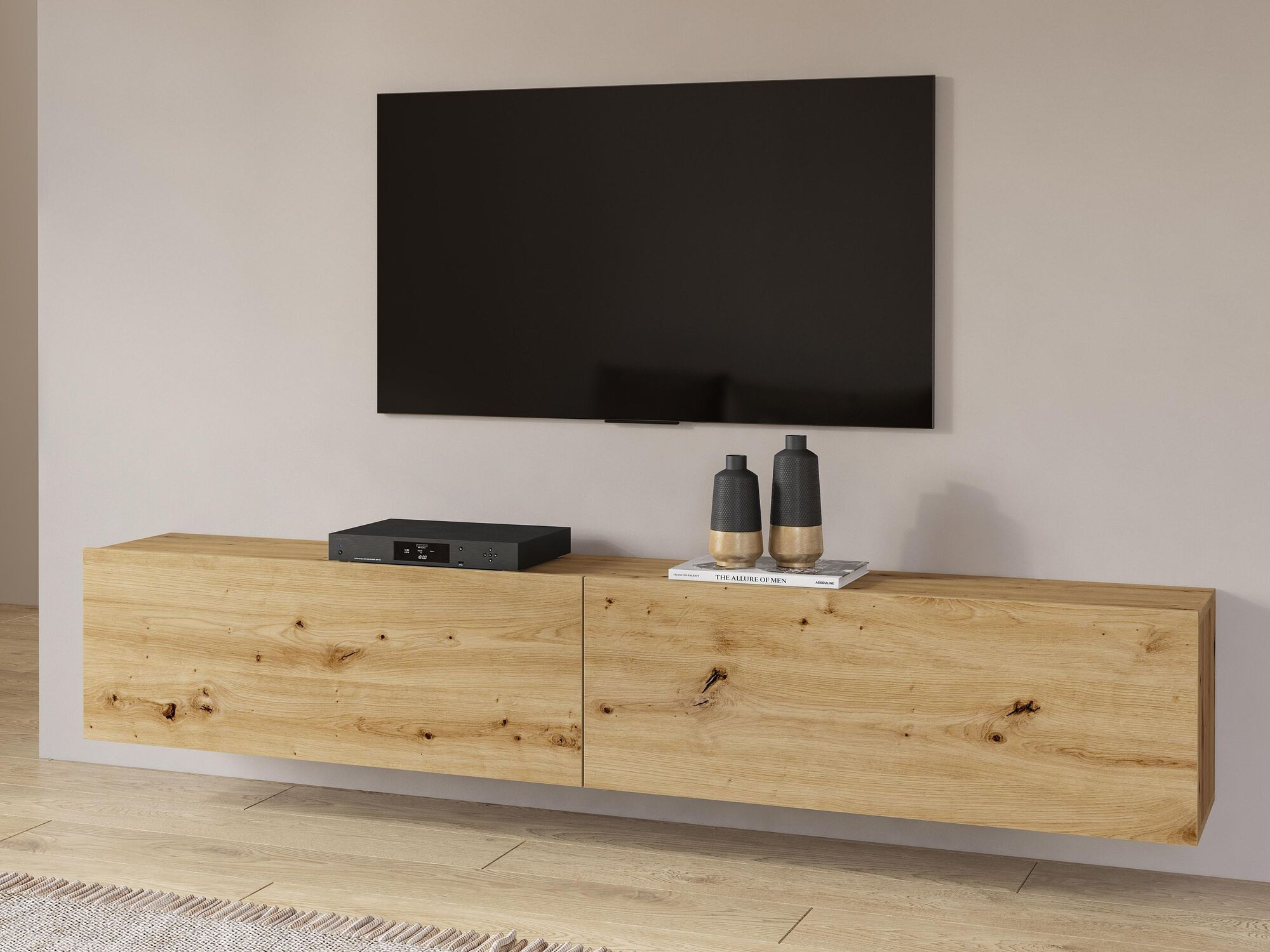 Tv-meubel AVATAR 2 deuren artisan eik zonder led