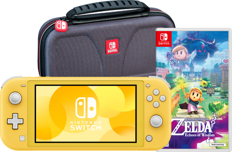 Nintendo Switch Lite Geel + Zelda: Echoes of Wisdom + Bigben Beschermtas