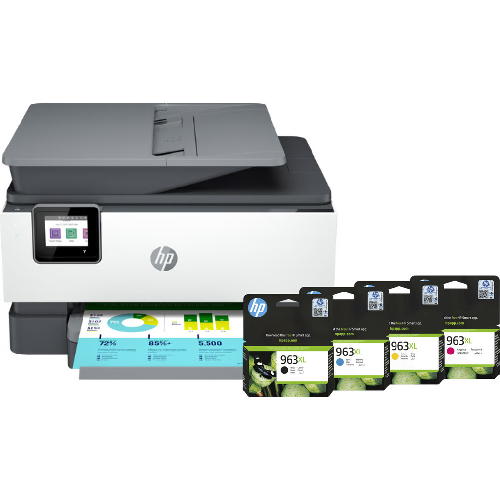 HP Officjet Pro 9014e + 1 set extra inkt