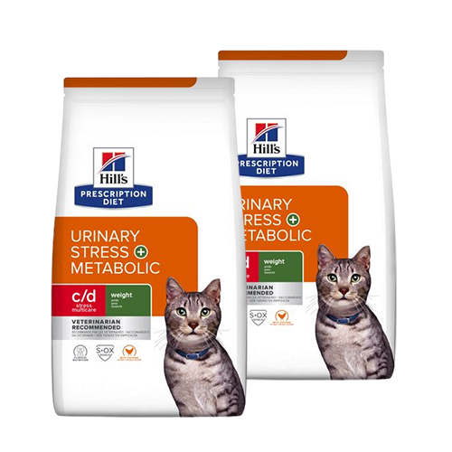 Hill&apos;s Prescription Diet C/D Multicare Stress Urinary + Metabolic kattenvoer met kip 2 x 8 kg