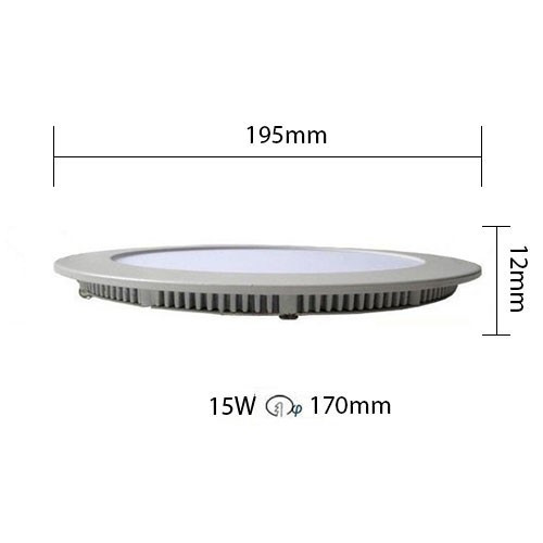 LED Downlight Slim - Inbouw Rond 15W - Natuurlijk Wit 4200K - Mat Wit Aluminium - Ø195mm