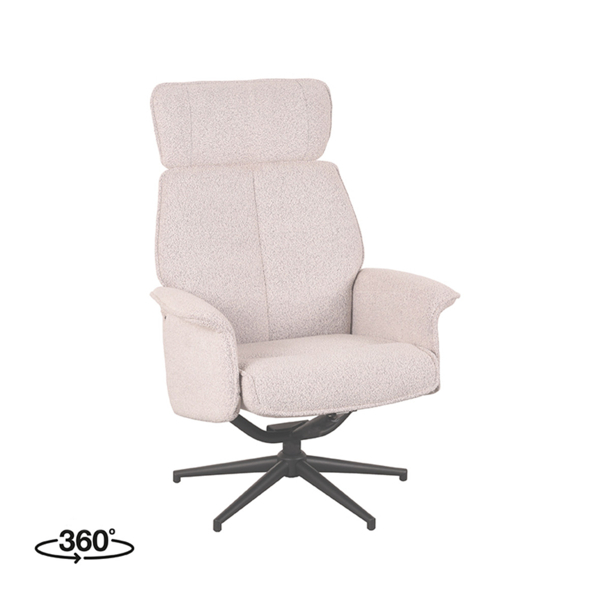 LABEL51 Fauteuil Verdal - Naturel - Boucle - Excl. Hocker