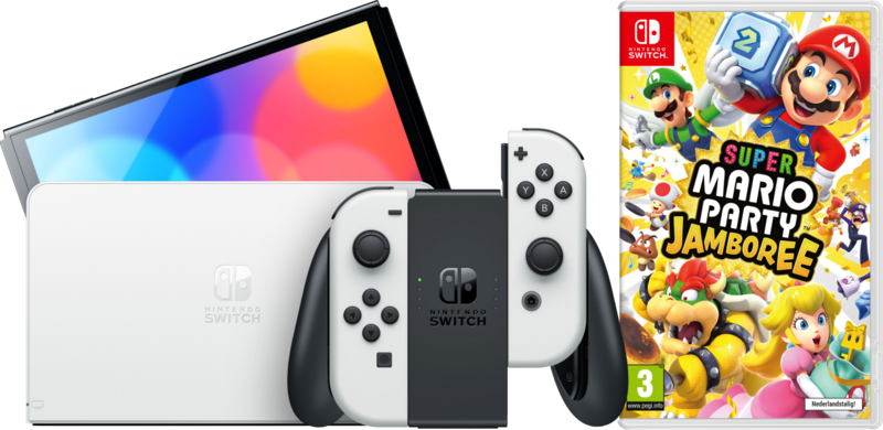 Nintendo Switch OLED Wit + Mario Party Jamboree