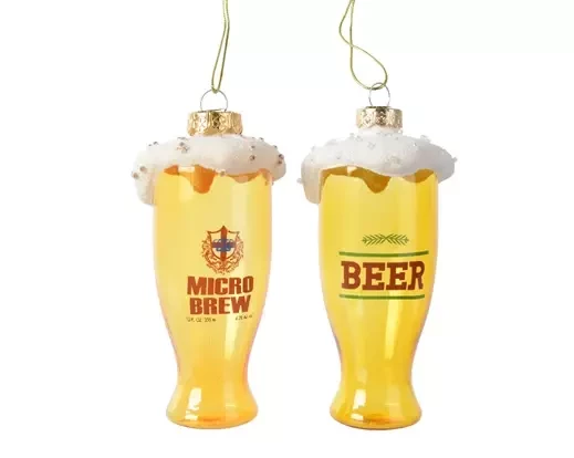 Kersthanger bier l5.3b5.3h13.2cm - 1 stuk