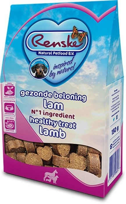 Renske Gezonde Beloning Hartjes lam hondensnacks 150gr