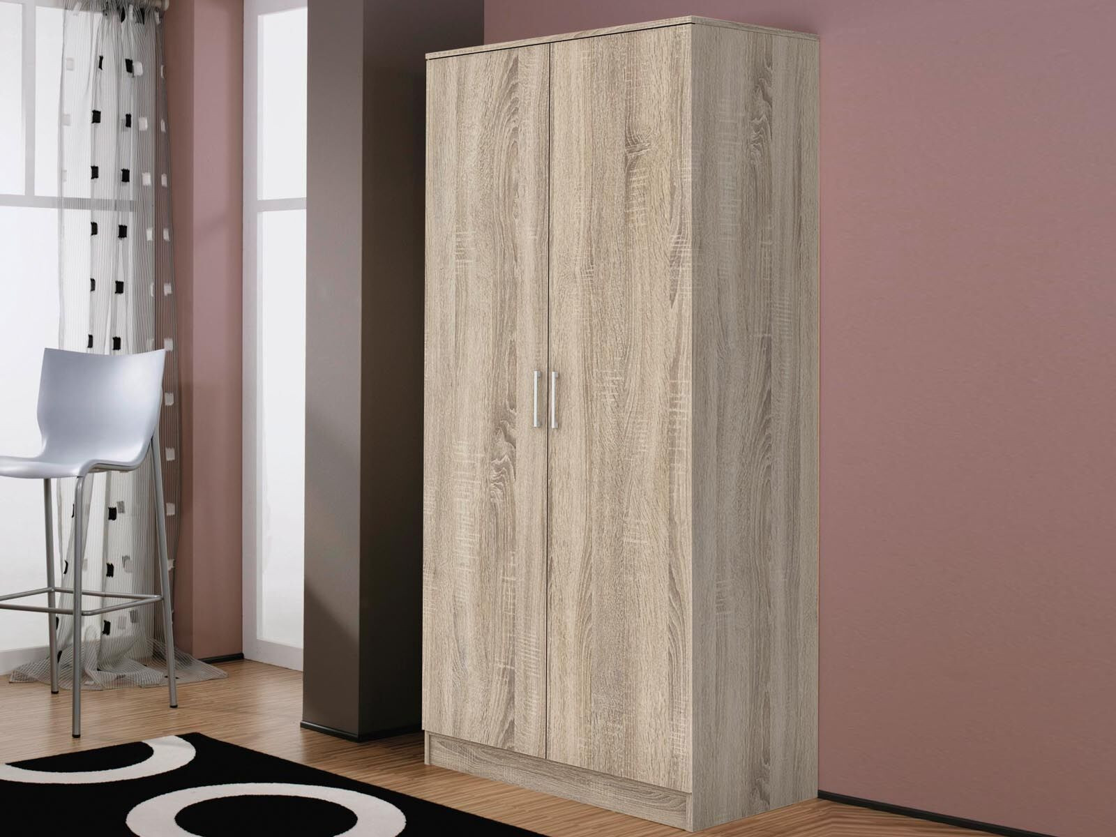 Kast RAYMOON 2 deuren 80 cm (garderobekast) sonoma