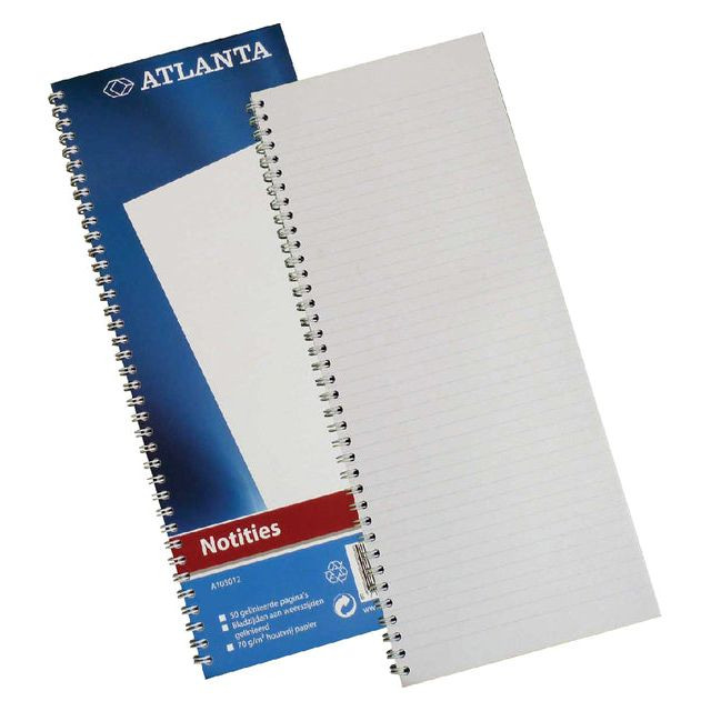 Smalfolio Atlanta 100blz gelinieerd blauw spiraal | 5 stuks