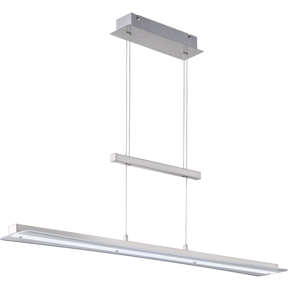 LED Hanglamp - Hangverlichting - Trion Posan - 18W - Aanpasbare Kleur - Dimbaar - Rechthoek - Mat Nikkel - Aluminium