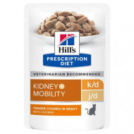 Hill&apos;s Prescription Diet K/D J/D Kidney + Mobility nat kattenvoer met kip maaltijdzakje multipack 1 doos (12 x 85 g)