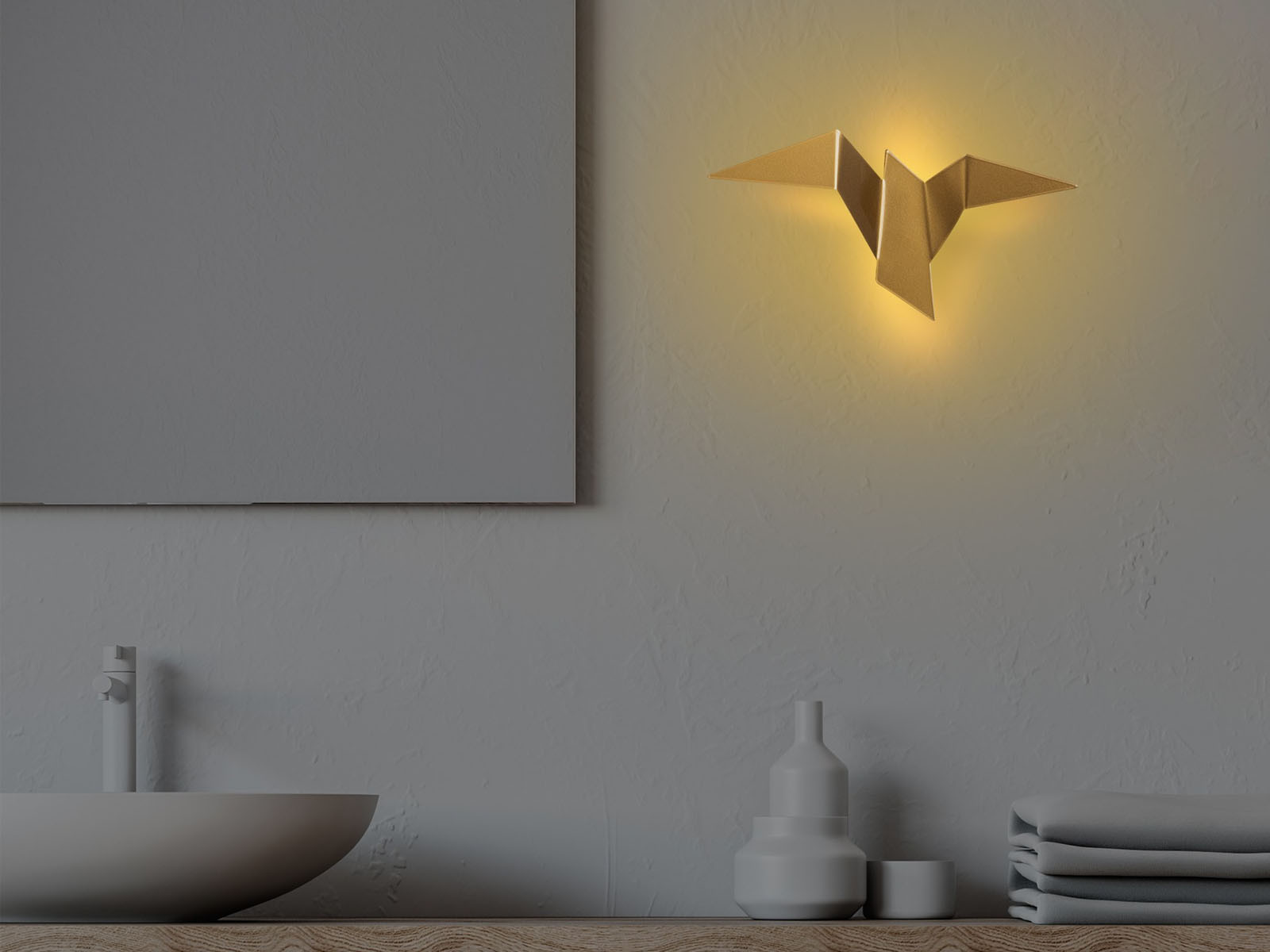 Wandlamp BIRDY 1 lamp goud