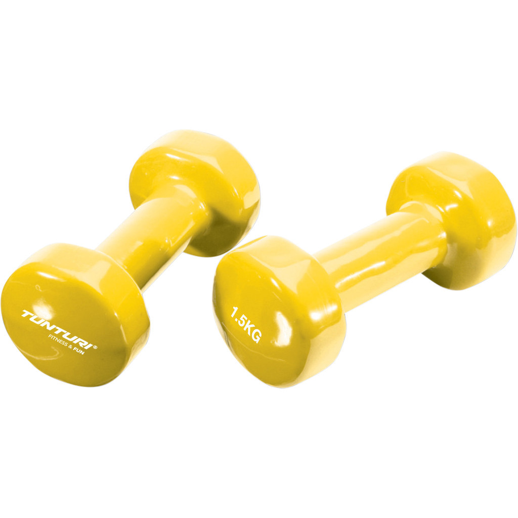 Tunturi Vinyl Dumbbells 2x 1,5 kg Yellow