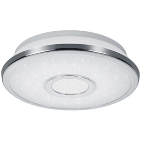 LED Plafondlamp - Trion Osirina - 12W - Warm Wit 3000K - Dimbaar - Sterlicht - Rond - Glans Chroom - Kunststof