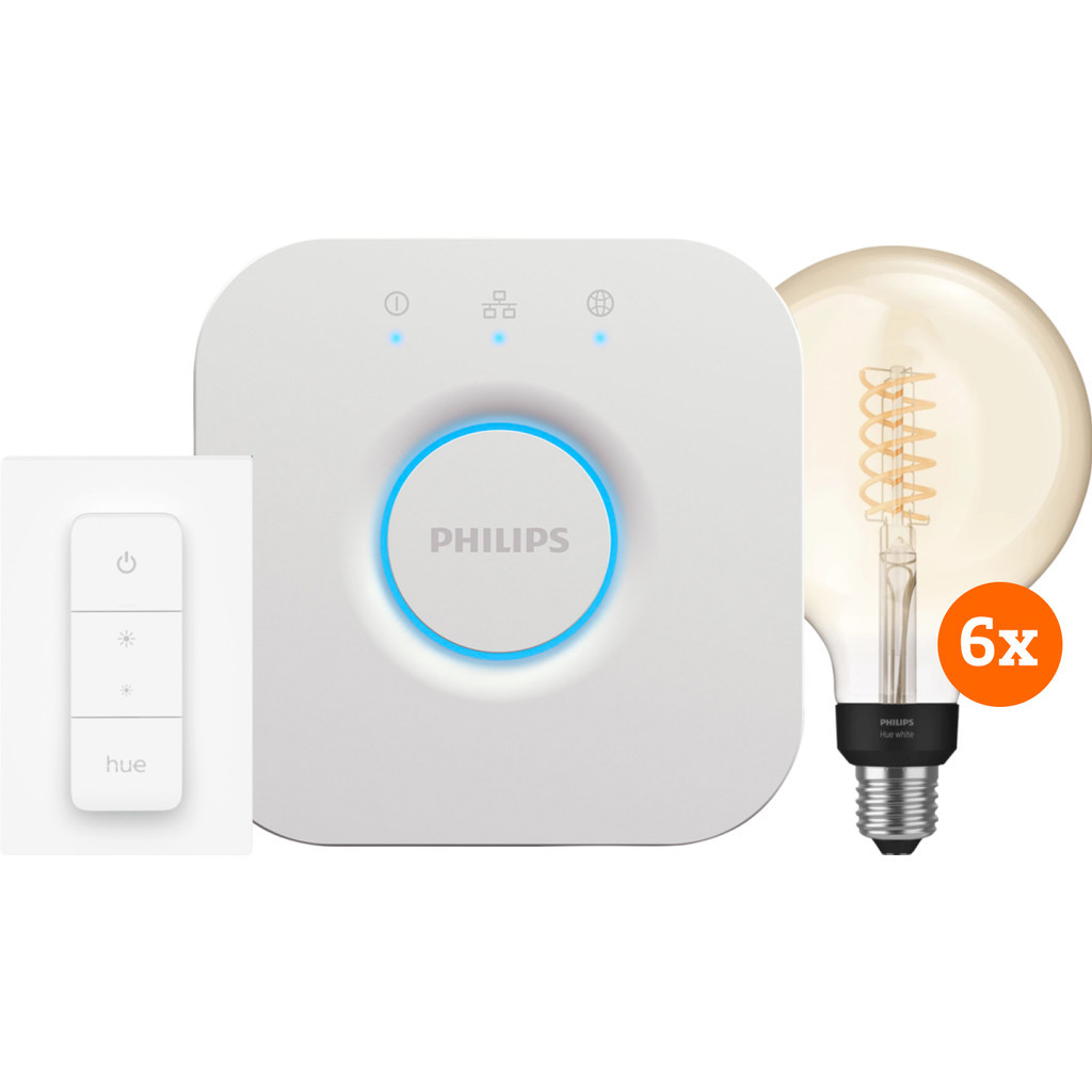 Philips Hue Filament White Globe XL 6-Pack Startpakket