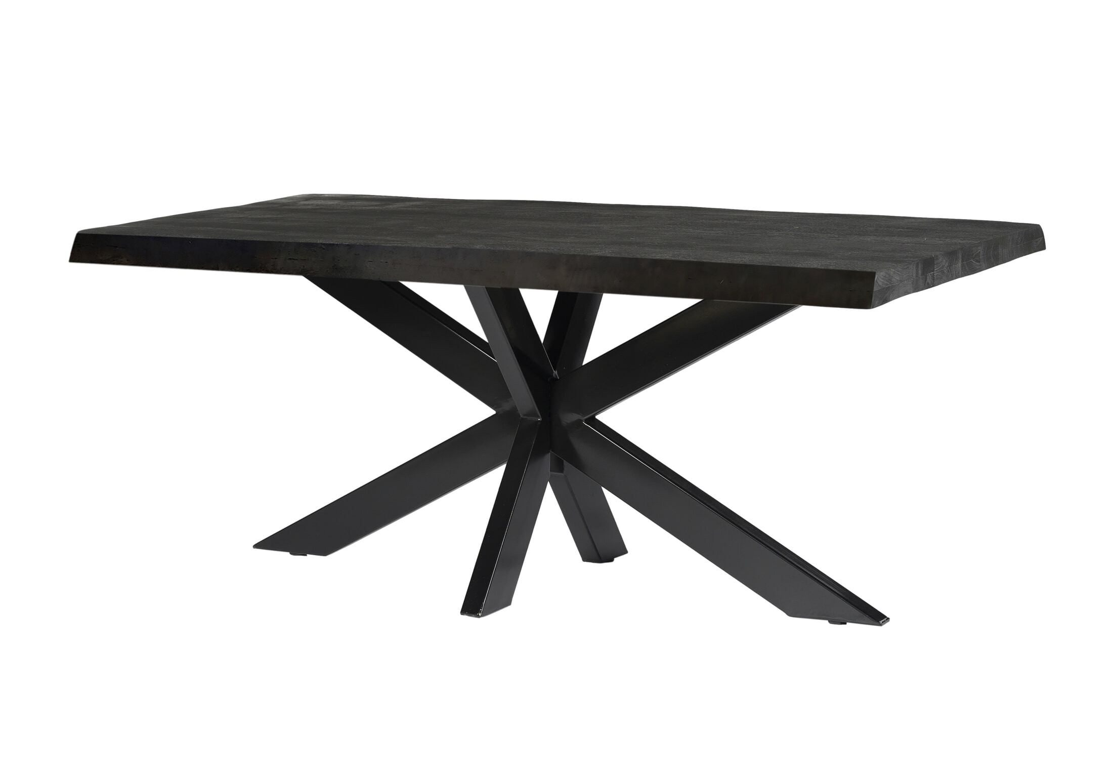 Livingfurn Eettafel Norris Spider Mangohout en staal - Zwart