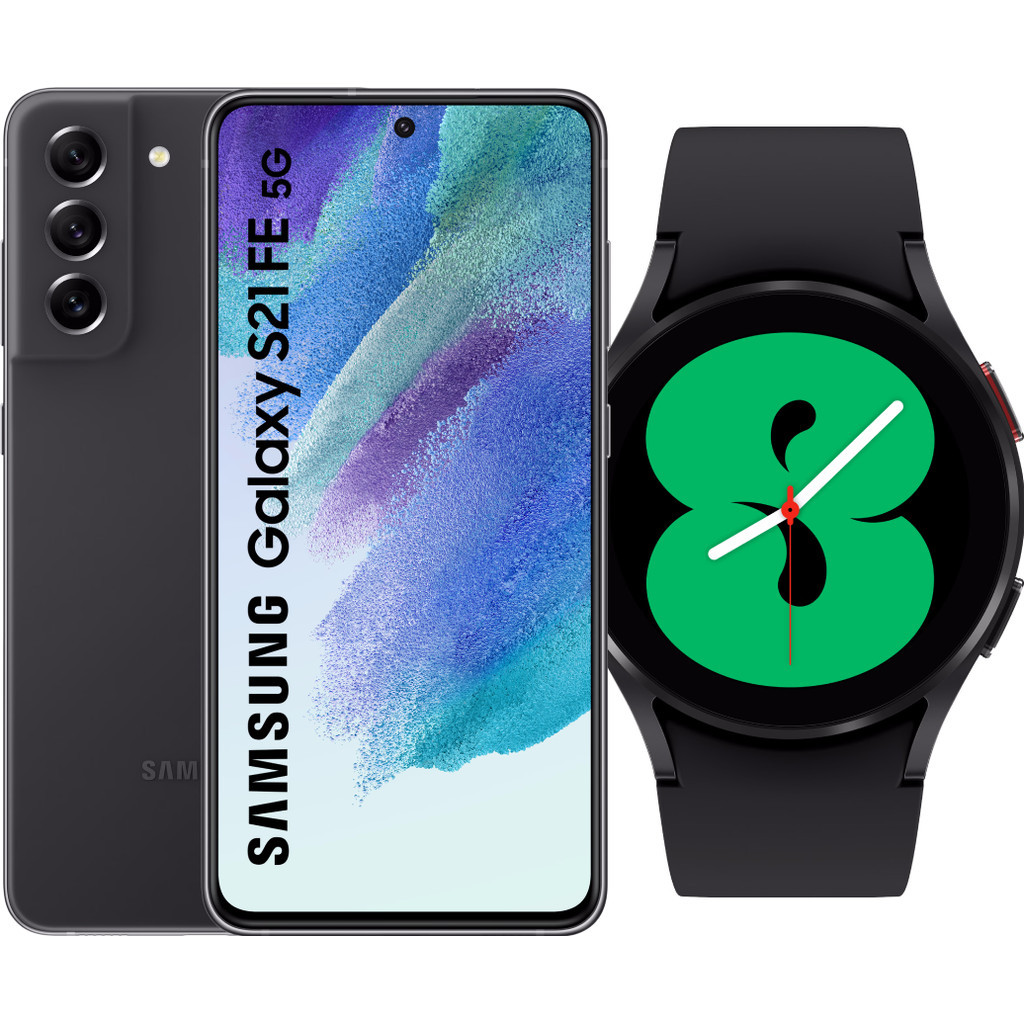 Samsung Galaxy S21 FE 128GB Grijs 5G + Samsung Galaxy Watch4 40 mm Zwart