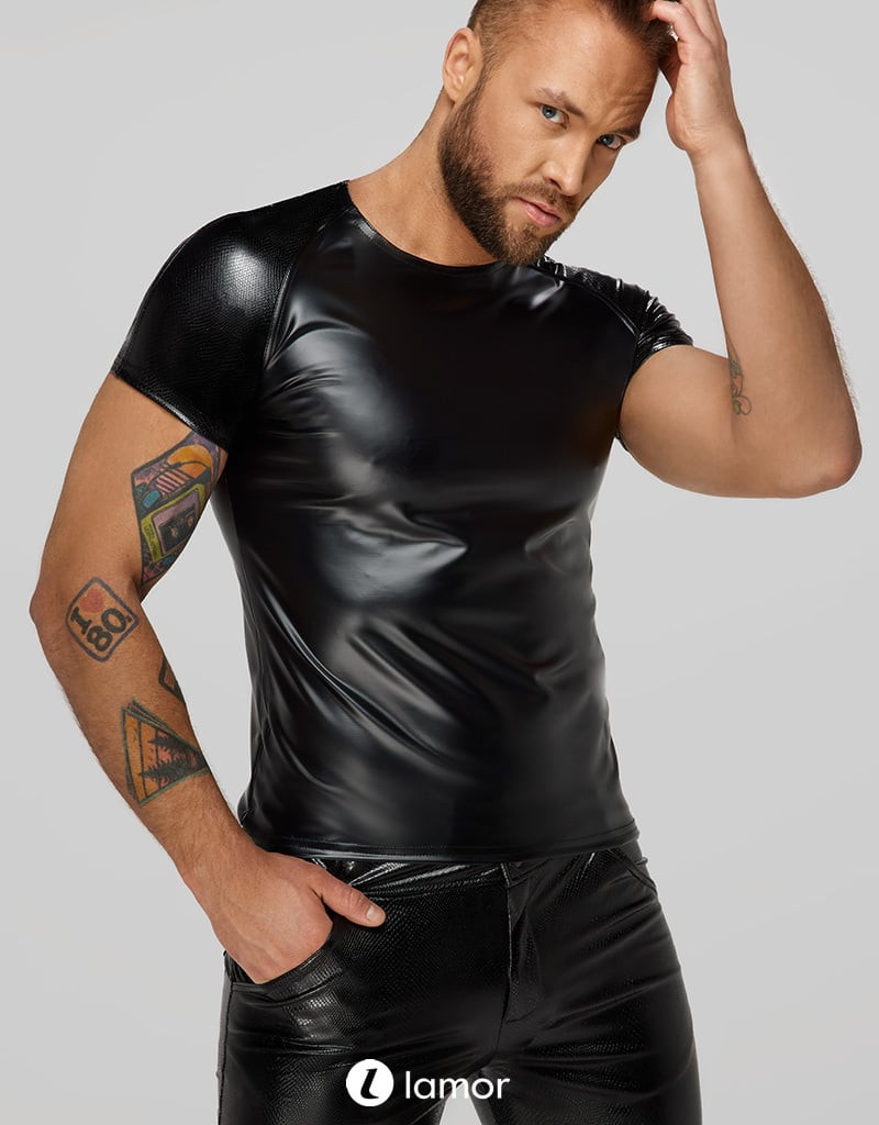 * NOIR handmade Wetlook Heren T-Shirt, H070