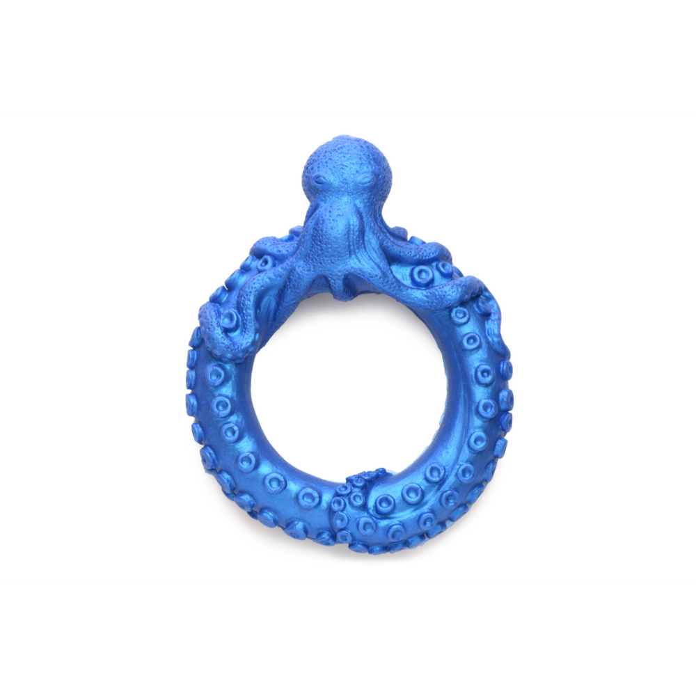 XR Brands Poseidon's Octo-Ring - Silicone Cock Ring - Blue