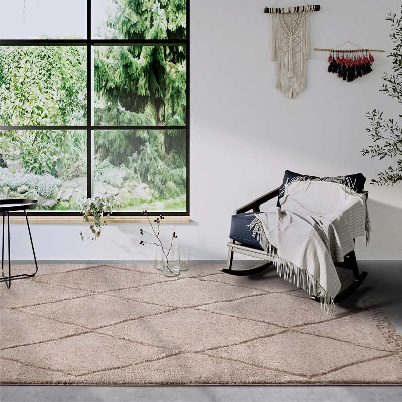 Vloerkleed Perrotin Beige - Elle Decoration Gallery - 160x235 cm - Rechthoek - Dekbed-Discounter.nl