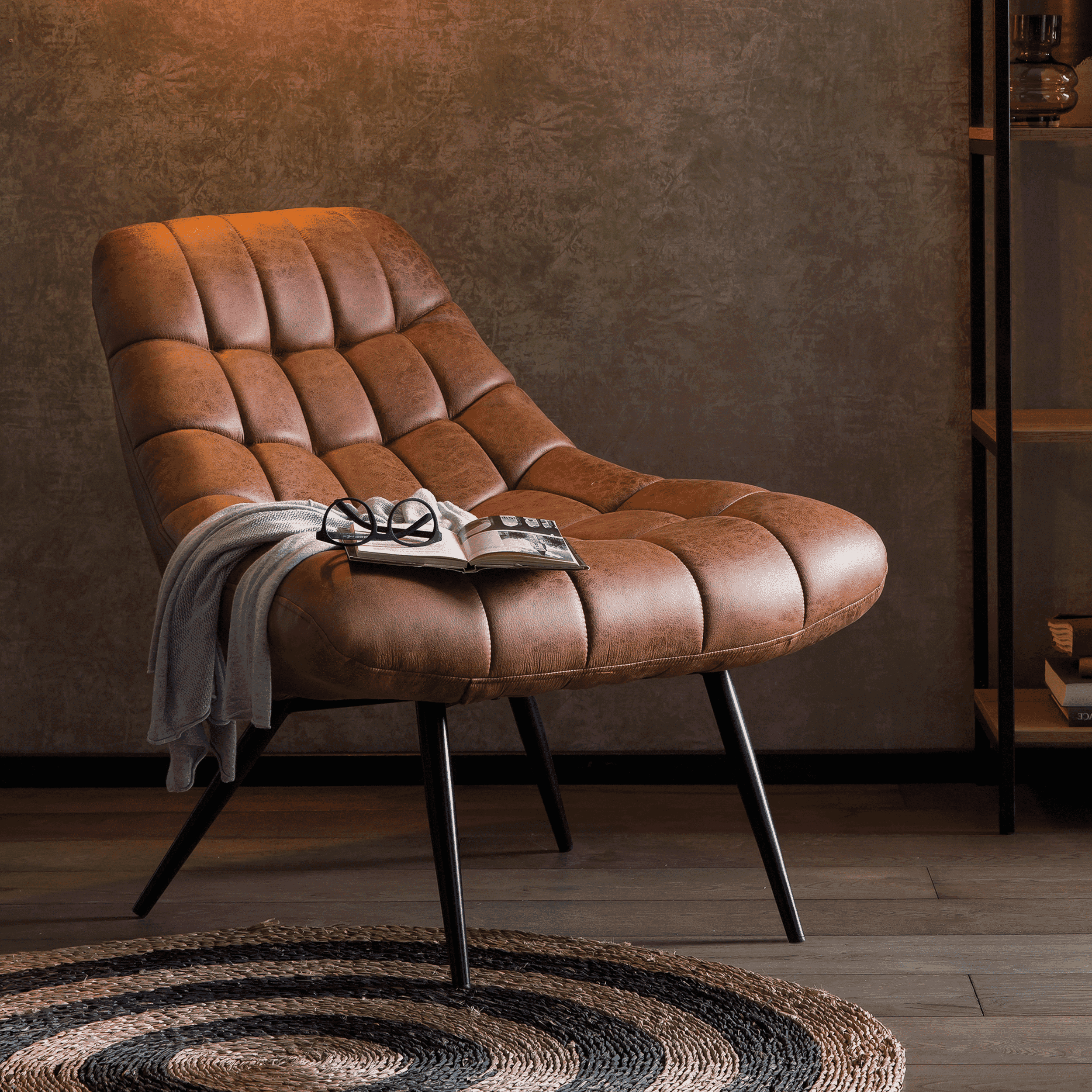 Artistiq Fauteuil Aris PU - Cognac