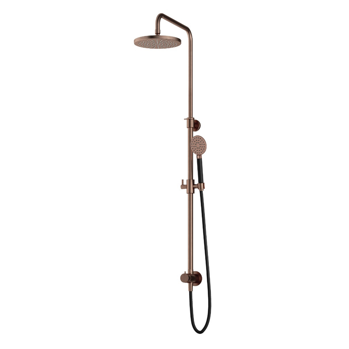 Hotbath Cobber M438 stortdouche met ronde handdouche en 20cm hoofddouche koper geborsteld PVD