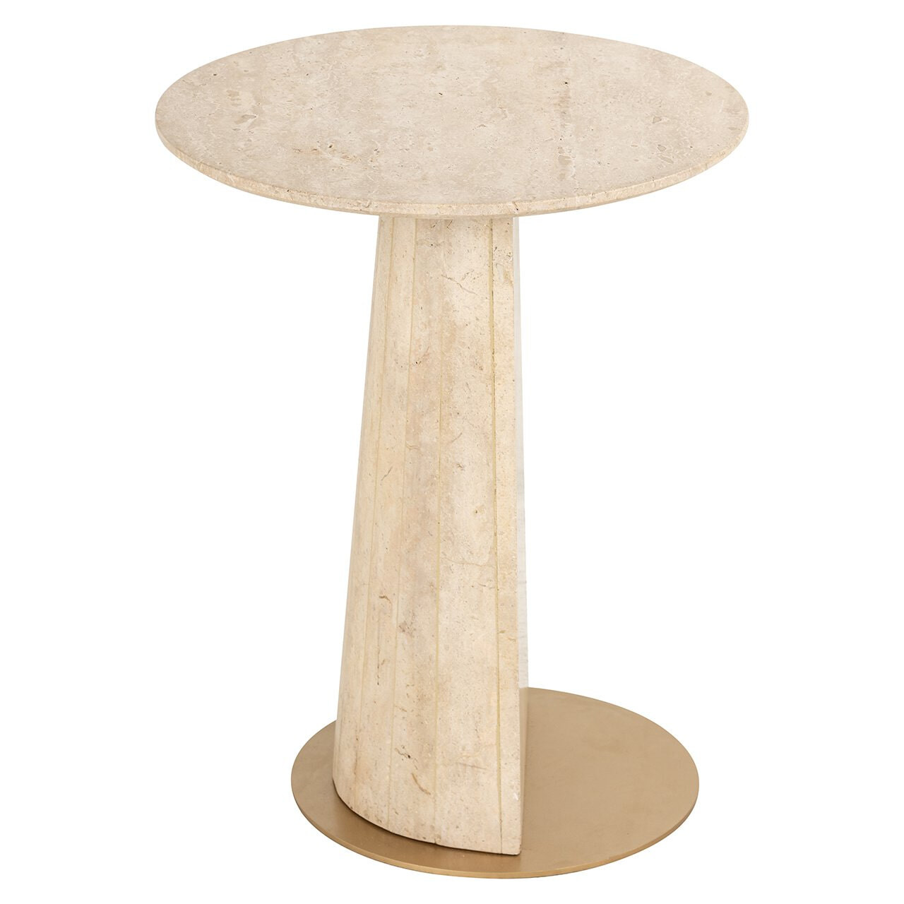 Richmond Ronde Bijzettafel Kibo Marmer, 45cm - Beige